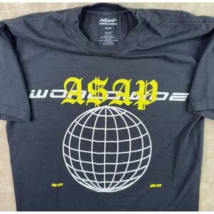A$AP Asap Worldwide Globe T-Shirt Graphic Tee 2020 Crewneck Trap Men Sz M EUC